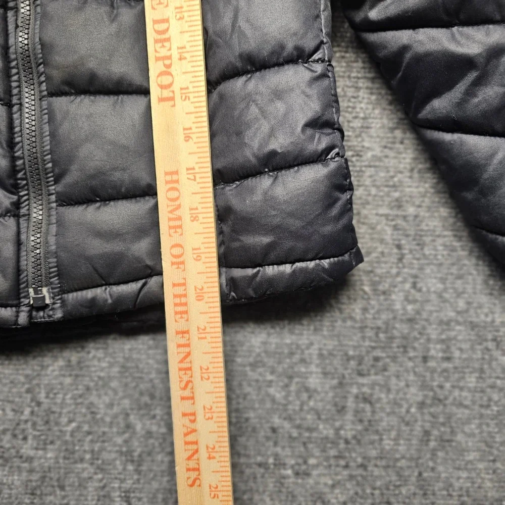 Old Navy Frost Free Hooded Puffer Jacket Kids Size M 8 Black Quilted Zip Up Coat